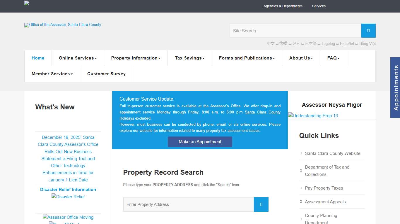 Santa Clara County Assessor's Public Portal