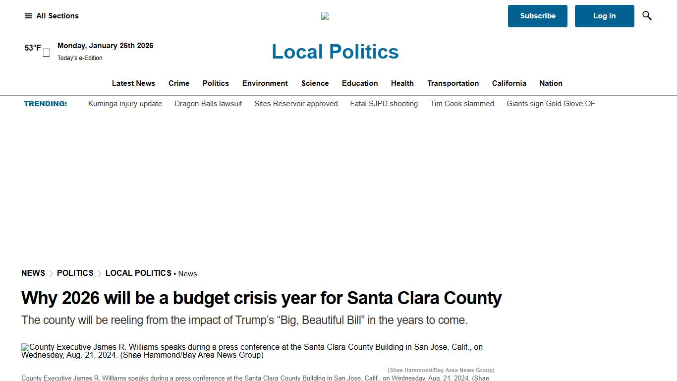 Santa Clara County to face budget effects in 2026 due to federal funding cuts